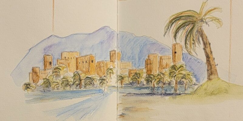 Oman-Urban-Sketching, Nakhl Fort