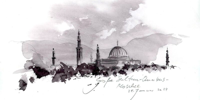 Oman-Urban-Sketching mit Jens Hübner