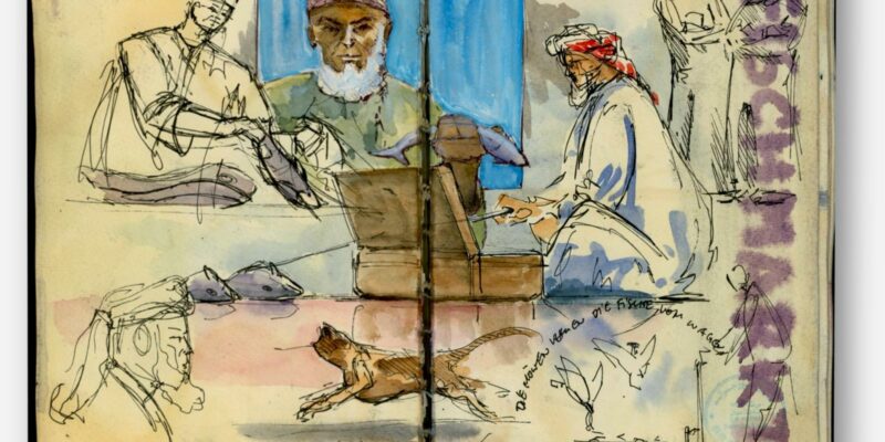 Oman-Urban-Sketching mit Jens Hübner